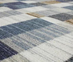 Avenue Blue & White Line Blocks Area Rug, (6' X 9') 13 Avenue Blue & White Line Blocks Area Rug, (6' X 9') -Cuisinart Store 810600290 A8 3