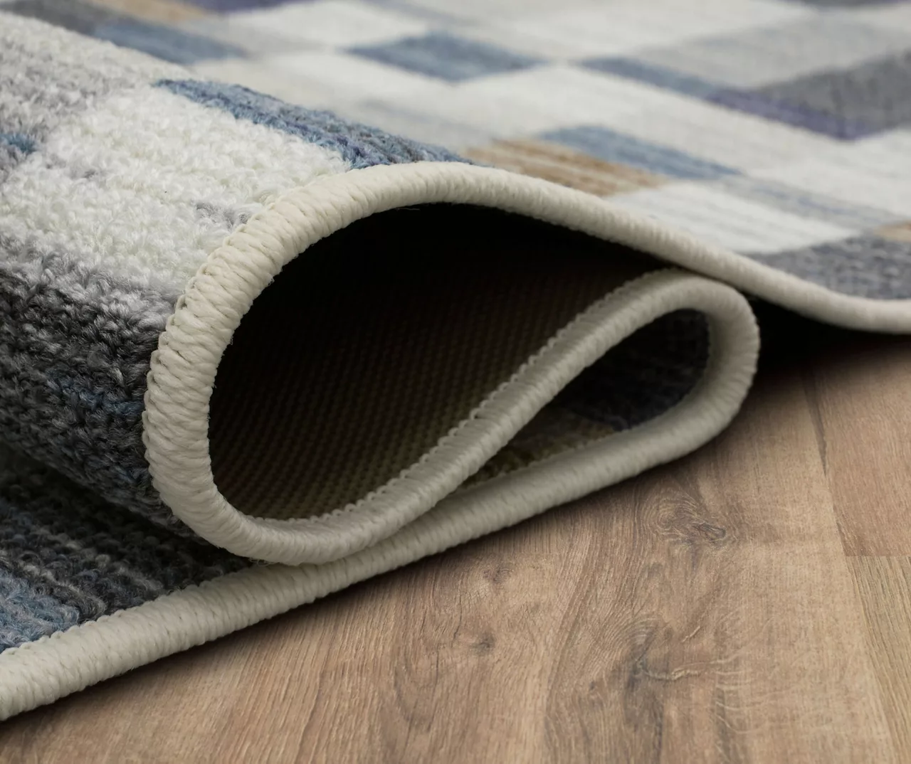 Avenue Blue & White Line Blocks Area Rug, (6' X 9') 8 Avenue Blue & White Line Blocks Area Rug, (6' X 9') - Image 8