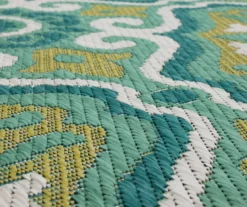 Waterside Teal & White Geometric Outdoor Area Rug, (4' X 5.5') -Cuisinart Store 810600315 A8 3
