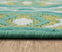 Waterside Teal & White Geometric Outdoor Area Rug, (4' X 5.5') -Cuisinart Store 810600315 A8 4