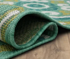Waterside Teal & White Geometric Outdoor Area Rug, (4' X 5.5') -Cuisinart Store 810600315 A8 5