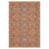 Waterside Rust & Tan Geometric Outdoor Area Rug, (4' X 5.5')