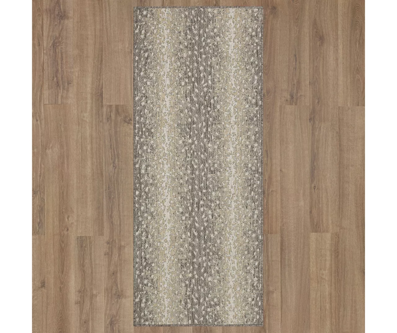 Light Gray & Tan Antelope Print Outdoor Area Rug, (2.5' X 6') 3 Light Gray & Tan Antelope Print Outdoor Area Rug, (2.5' X 6') - Image 3