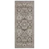 Coastal Desire Taupe & White Ornamental Outdoor Area Rug, (2.5' X 6')