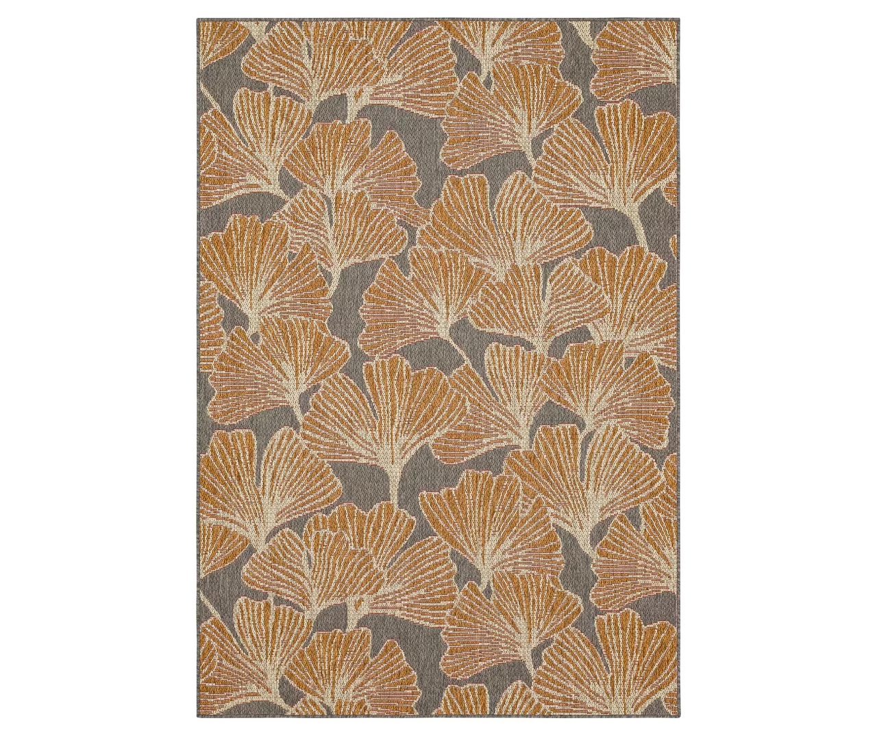 Treasured Garden Rust & Gray Botanical Outdoor Area Rug, (4' X 5.5') 1 Treasured Garden Rust & Gray Botanical Outdoor Area Rug, (4' X 5.5')
