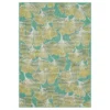 Treasured Garden Lime Green & Turquoise Botanical Outdoor Area Rug, (8' X 10')