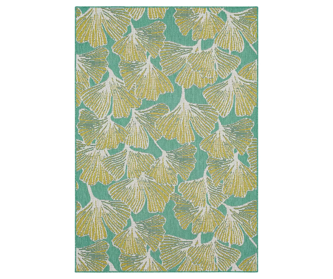 Treasured Garden Lime Green & Turquoise Botanical Outdoor Area Rug, (8' X 10') 1 Treasured Garden Lime Green & Turquoise Botanical Outdoor Area Rug, (8' X 10')