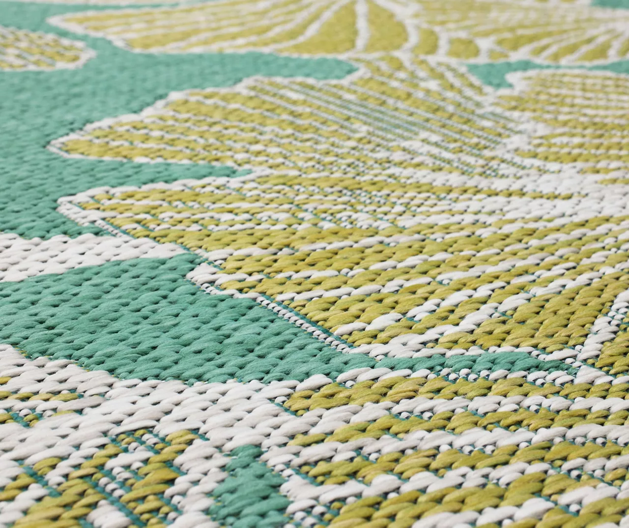 Treasured Garden Lime Green & Turquoise Botanical Outdoor Area Rug, (8' X 10') 5 Treasured Garden Lime Green & Turquoise Botanical Outdoor Area Rug, (8' X 10') - Image 5