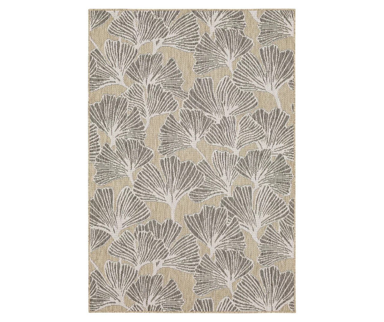 Treasured Garden Beige & Tan Botanical Outdoor Area Rug, (4' X 5.5') 1 Treasured Garden Beige & Tan Botanical Outdoor Area Rug, (4' X 5.5')