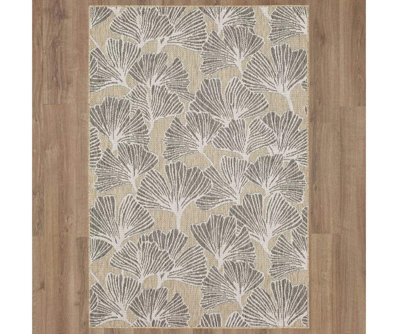 Treasured Garden Beige & Tan Botanical Outdoor Area Rug, (4' X 5.5') 3 Treasured Garden Beige & Tan Botanical Outdoor Area Rug, (4' X 5.5') - Image 3
