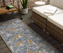 Treasured Garden Navy & Brown Botanical Outdoor Area Rug, (2.5' X 6') 13 Treasured Garden Navy & Brown Botanical Outdoor Area Rug, (2.5' X 6') -Cuisinart Store 810600358 A0 3