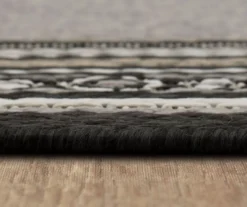 Panama Dark Gray & Black Geo-Bordered Outdoor Area Rug, (2.5' X 6') -Cuisinart Store 810600366 A8 4