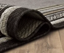 Panama Dark Gray & Black Geo-Bordered Outdoor Area Rug, (2.5' X 6') -Cuisinart Store 810600366 A8 5