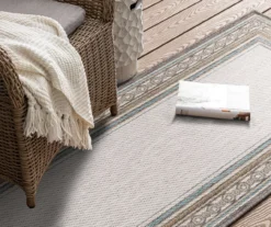 Panama Light Gray & Turquoise Geo-Bordered Outdoor Area Rug, (2.5' X 6') 15 Panama Light Gray & Turquoise Geo-Bordered Outdoor Area Rug, (2.5' X 6') -Cuisinart Store 810600370 A0 4