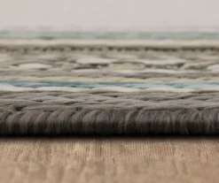 Panama Light Gray & Turquoise Geo-Bordered Outdoor Area Rug, (2.5' X 6') 16 Panama Light Gray & Turquoise Geo-Bordered Outdoor Area Rug, (2.5' X 6') -Cuisinart Store 810600370 A8 4