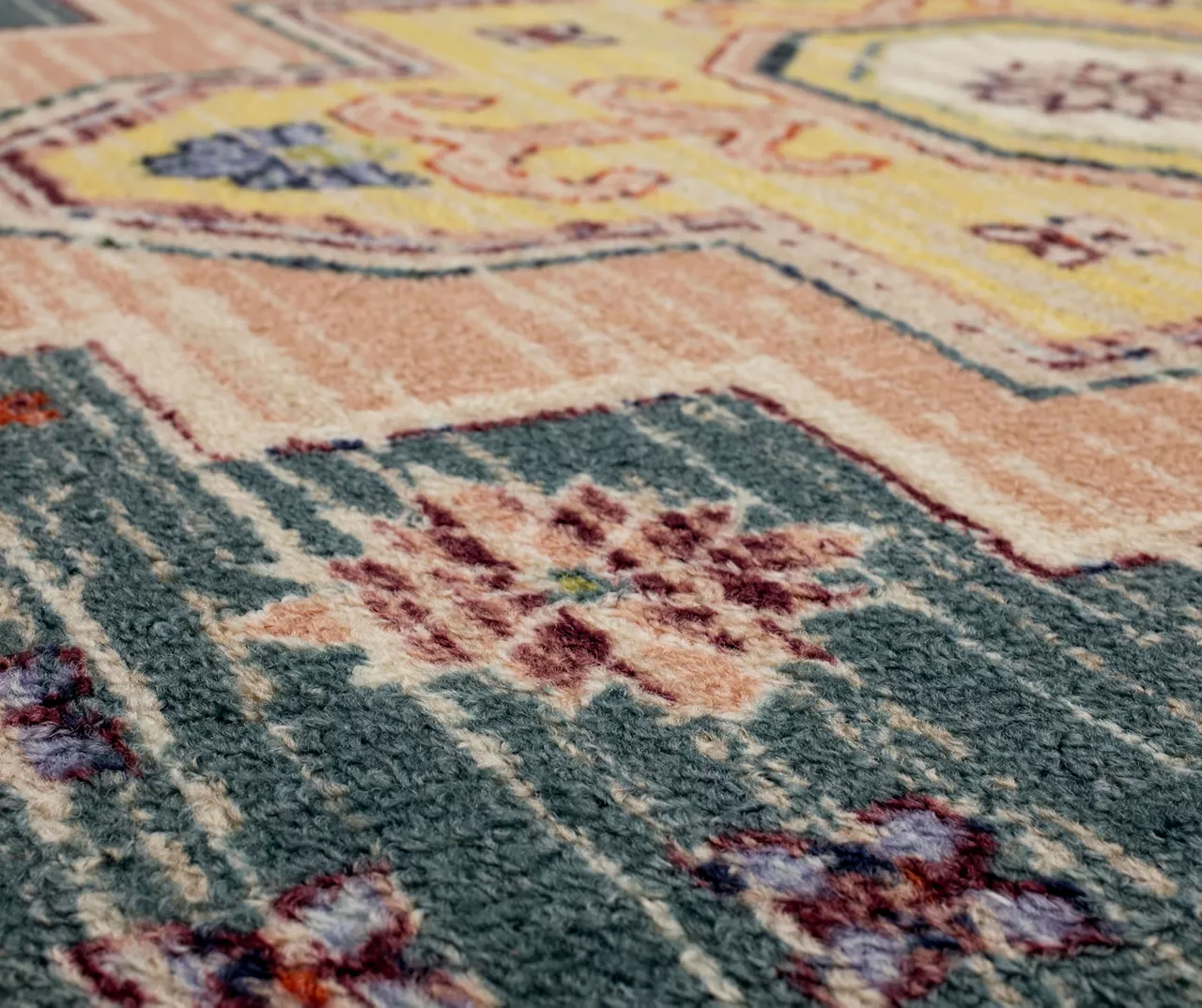 Coeus Green & Beige Ornamental Area Rug, (2' X 8') 5 Coeus Green & Beige Ornamental Area Rug, (2' X 8') - Image 5