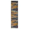Kaven Orange & Navy Multi-Color Crosshatch Area Rug, (2' X 10')