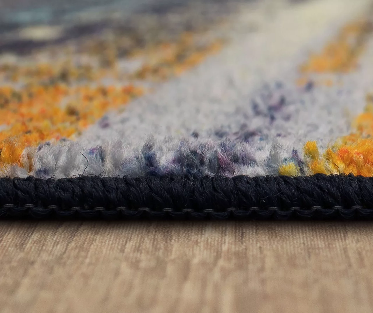 Kaven Orange & Navy Multi-Color Crosshatch Area Rug, (2' X 10') 6 Kaven Orange & Navy Multi-Color Crosshatch Area Rug, (2' X 10') - Image 6