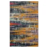 Kaven Orange & Navy Multi-Color Crosshatch Area Rug, (2.5' X 4' 2")