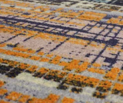 Kaven Orange & Navy Multi-Color Crosshatch Area Rug, (2.5' X 6') -Cuisinart Store 810600410 A8 3