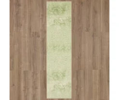Maisie Cream & Green Geometric Area Rug, (2' X 10') -Cuisinart Store 810600429 A0 2 1
