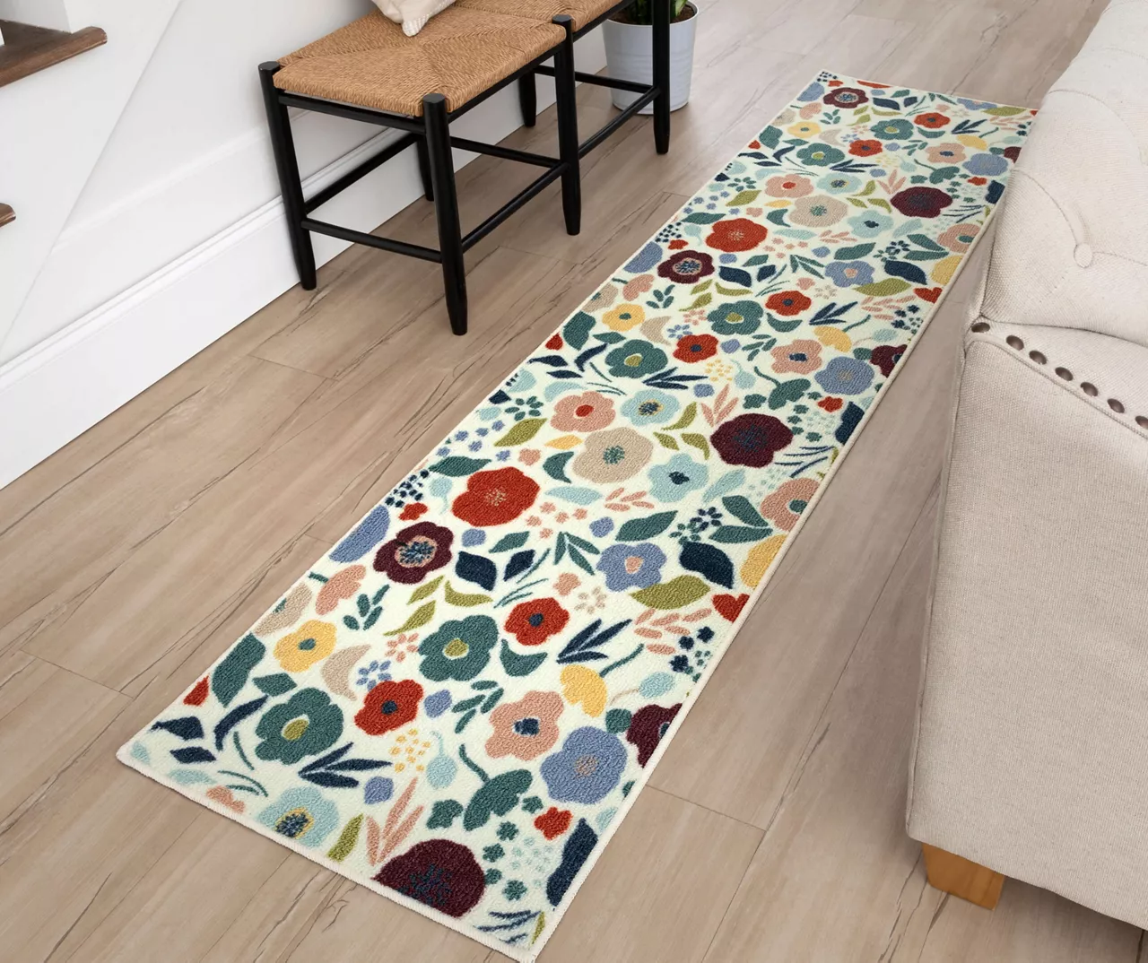 Mystic Garden White & Multi-Color Floral Area Rug, (2' X 8') 6 Mystic Garden White & Multi-Color Floral Area Rug, (2' X 8') - Image 6
