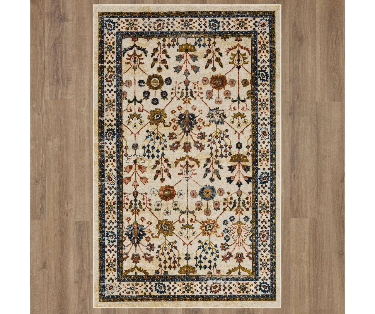 Muskberry Cream & Brown Floral Area Rug, (5' X 8') 3 Muskberry Cream & Brown Floral Area Rug, (5' X 8') - Image 3