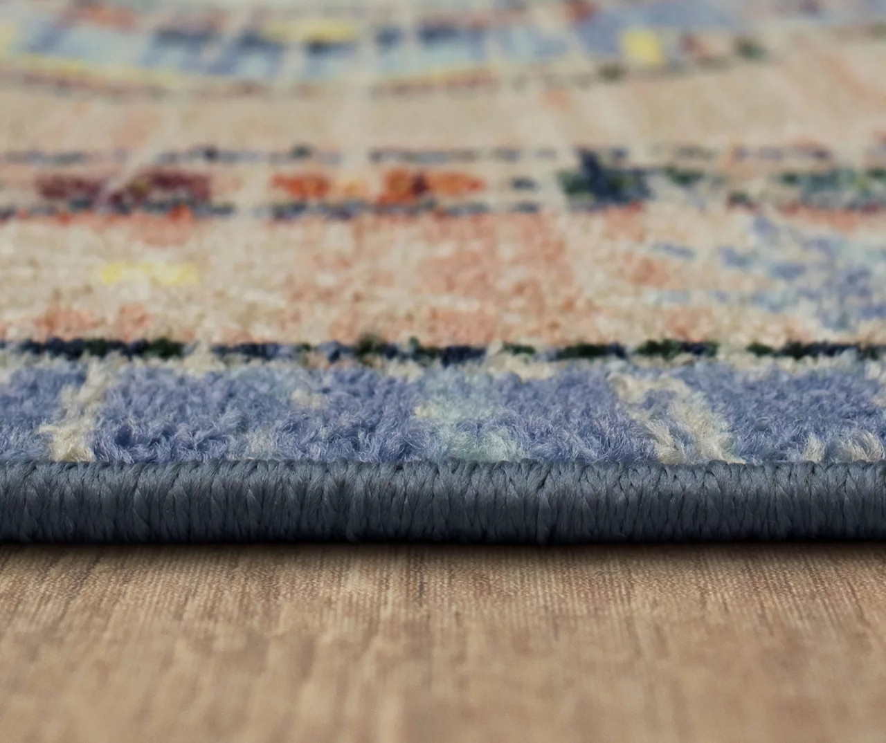 Coeus Blue & Peach Ornamental Area Rug, (7.5' X 10') 7 Coeus Blue & Peach Ornamental Area Rug, (7.5' X 10') - Image 7