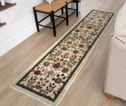 Muskberry Cream & Brown Floral Area Rug, (2' X 8') -Cuisinart Store 810600498 A0 3