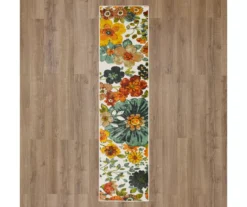 White, Green & Orange Blossoms Area Rug, (2' X 8') 10 White, Green & Orange Blossoms Area Rug, (2' X 8') -Cuisinart Store 810600501 A0 2