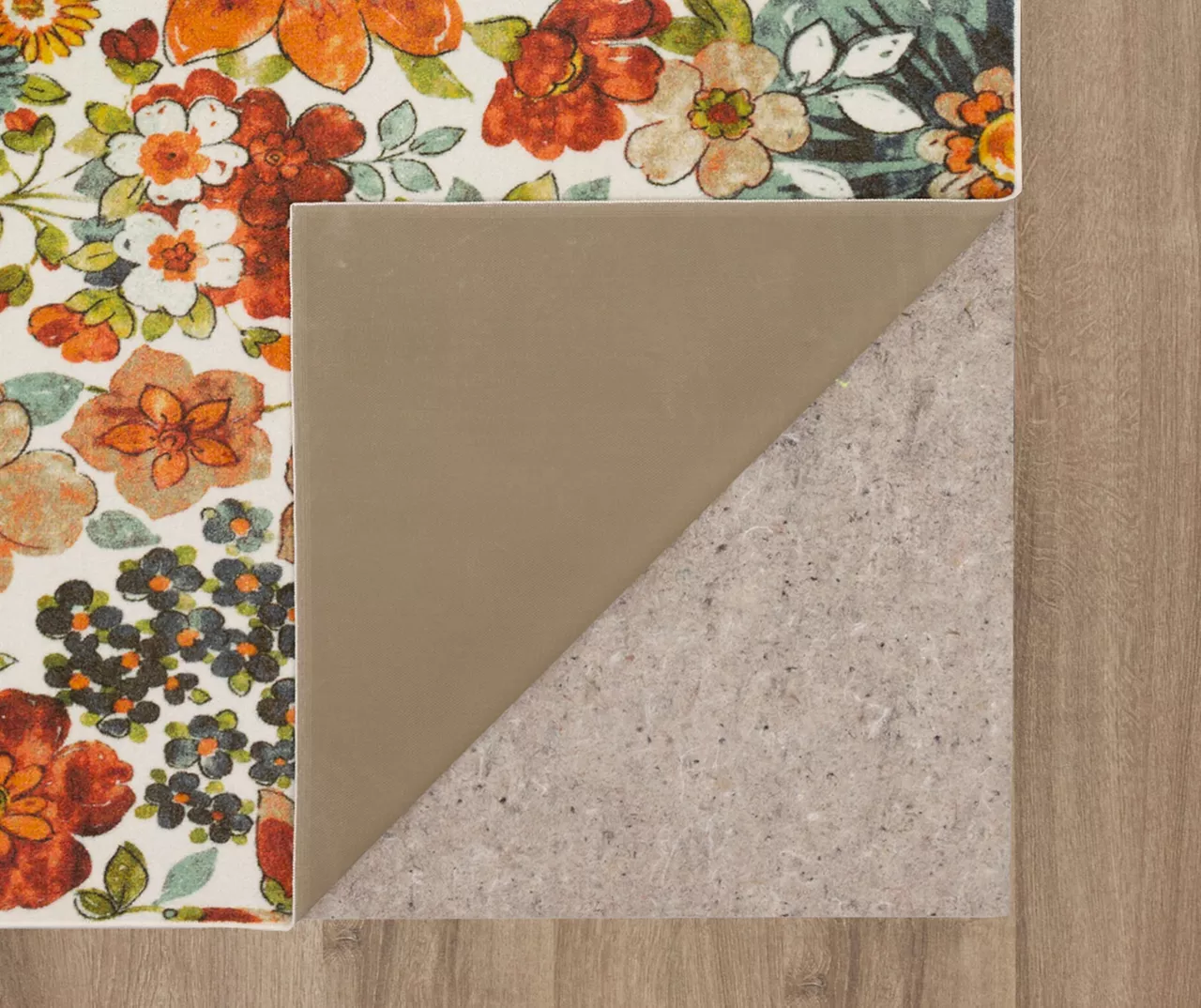 White, Green & Orange Blossoms Area Rug, (2' X 8') 3 White, Green & Orange Blossoms Area Rug, (2' X 8') - Image 3