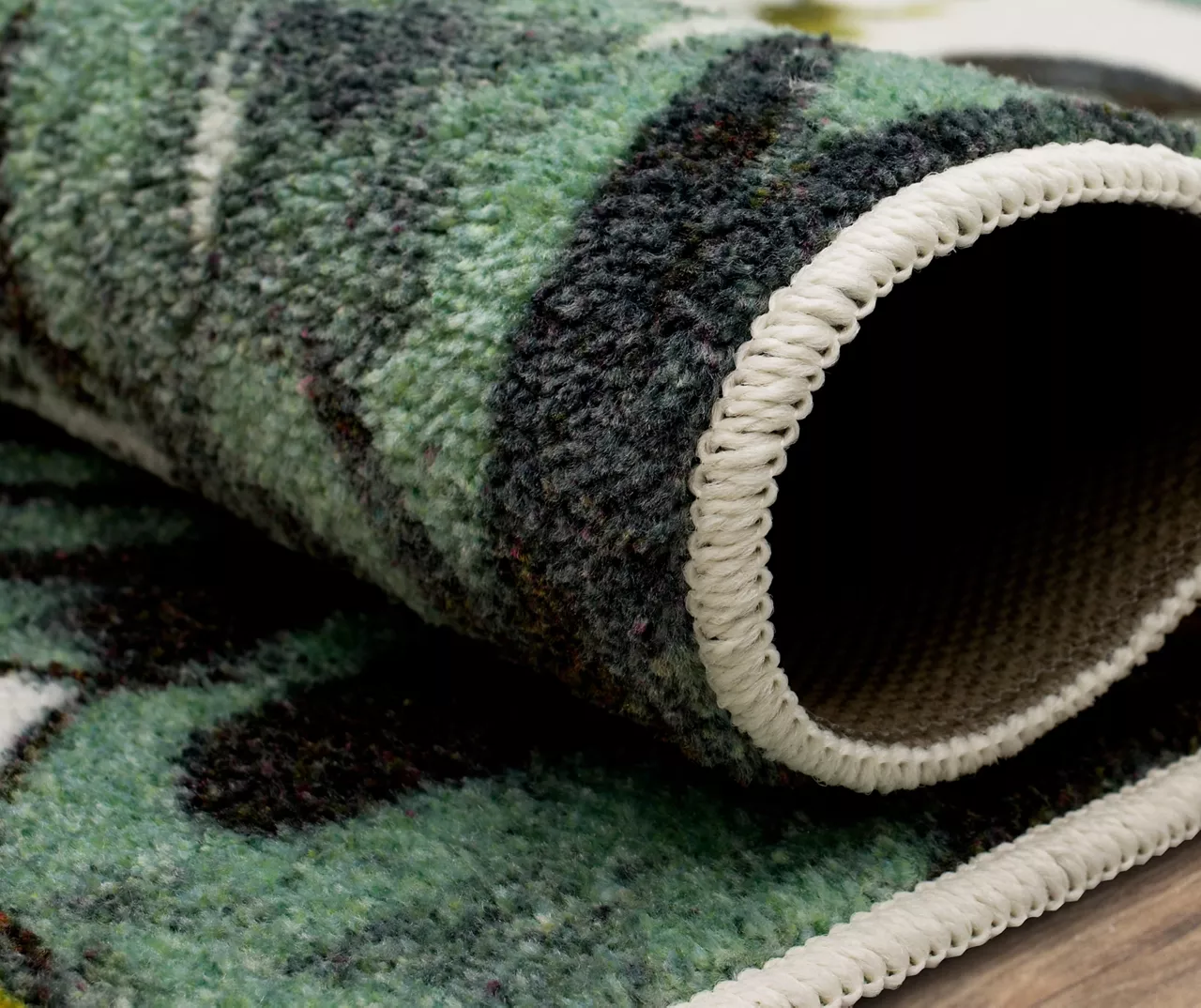 White, Green & Orange Blossoms Area Rug, (2' X 8') 7 White, Green & Orange Blossoms Area Rug, (2' X 8') - Image 7