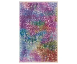 Rowland Purple & Green Ornamental Area Rug, (8' X 10')