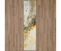 Gold Vein Gray & Yellow Abstract Area Rug, (2' X 8') -Cuisinart Store 810600579 A0 2
