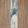 Gold Vein Gray & Blue Abstract Area Rug, (2' X 5')