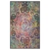 Joliet Black & Multi-Color Mandala Area Rug, (5' X 8')