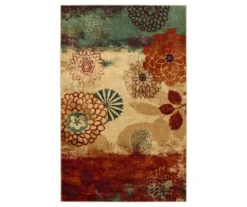Pandora Earth-Tone Floral Area Rug, (7.5' X 10')