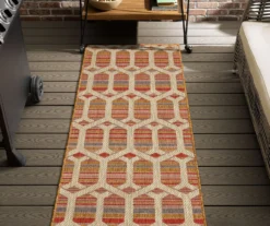 Cabana Rust & Tan Geometric Outdoor Area Rug, (2.5' X 6') -Cuisinart Store 810600656 A0 3