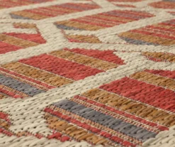 Cabana Rust & Tan Geometric Outdoor Area Rug, (2.5' X 6') -Cuisinart Store 810600656 A8 3