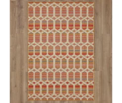Cabana Rust & Tan Geometric Outdoor Area Rug, (4' X 5.5') -Cuisinart Store 810600657 A0 2
