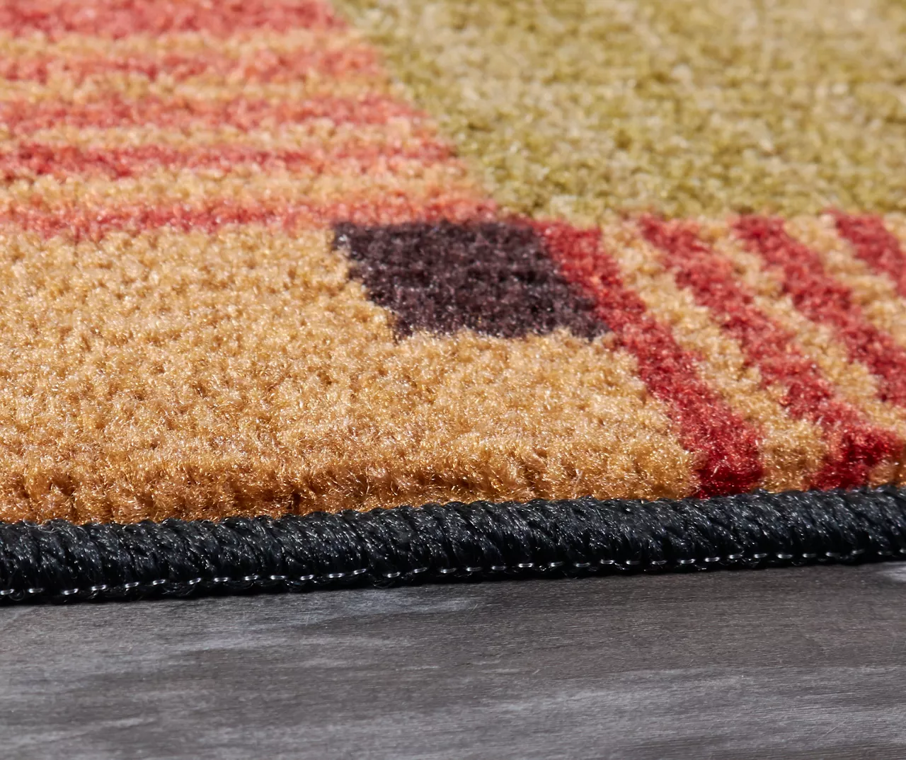 Alliance Red & Olive Patchwork Accent Rug, (20" X 34") 5 Alliance Red & Olive Patchwork Accent Rug, (20" X 34") - Image 5