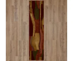 Picasso Wine & Brown Abstract Area Rug, (2' X 8') -Cuisinart Store 810600662 A0 2