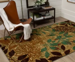 Mystic Garden Brown & Blue Floral Area Rug, (5' X 8') -Cuisinart Store 810600675 A0 4