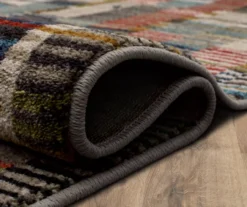 Iola Blue & Red Multi-Color Lines Area Rug, (8' X 11') 13 Iola Blue & Red Multi-Color Lines Area Rug, (8' X 11') -Cuisinart Store 810600693 A8 5