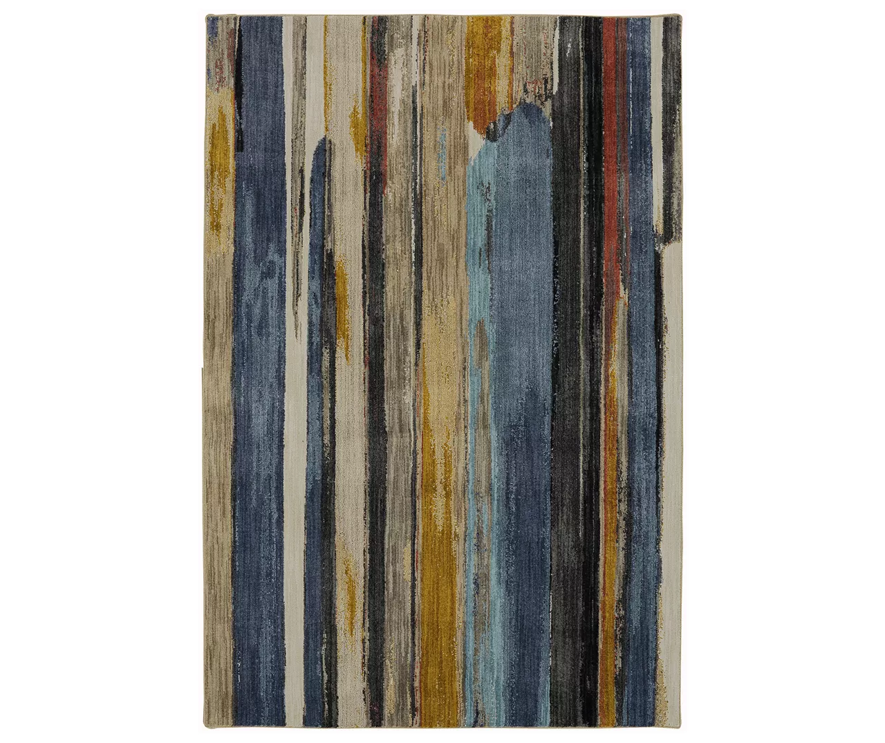 Mohawk Eureka Blue & Yellow Abstract Stripe Area Rug 1 Mohawk Eureka Blue & Yellow Abstract Stripe Area Rug