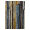 Eureka Blue & Yellow Abstract Stripe Area Rug, (8' X 11')