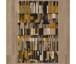 Bacchus Mustard & Gray Color Block Area Rug, (8' X 11') -Cuisinart Store 810600705 A0 2