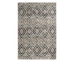 Lenox Navy & Tan Geometric Area Rug, (5' 3" X 7' 10")