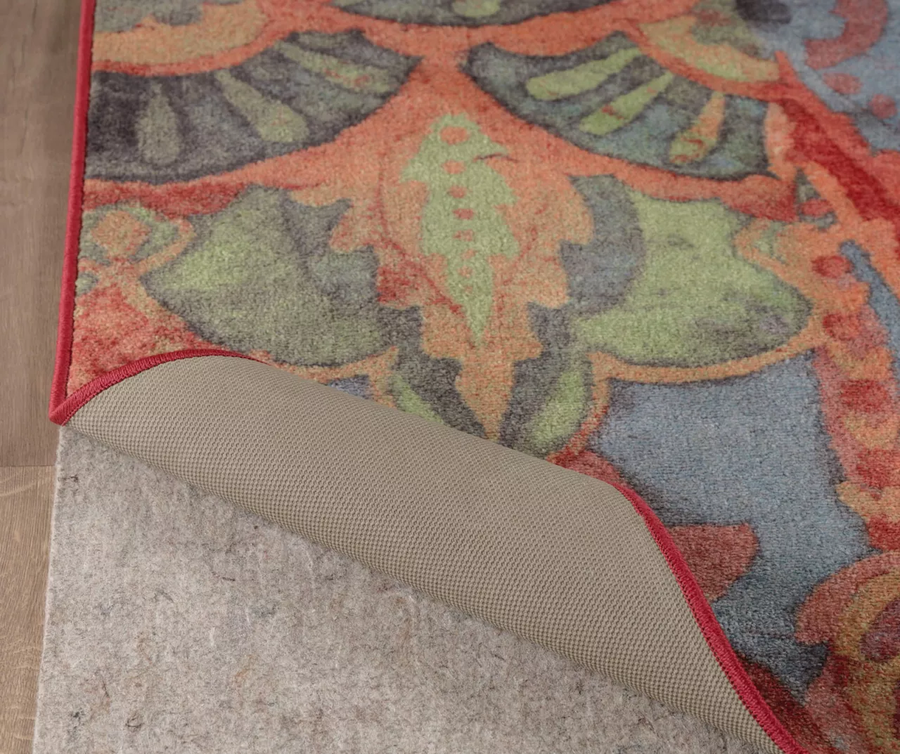 Boho Bright Red & Blue Area Rug, (5' X 8') 3 Boho Bright Red & Blue Area Rug, (5' X 8') - Image 3