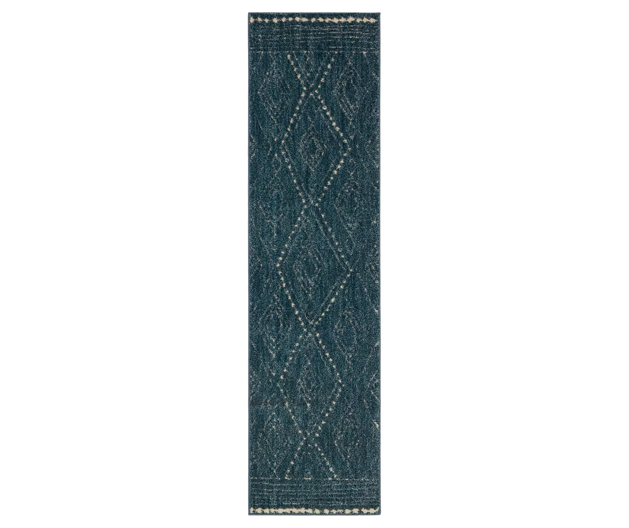 Vado Blue Geometric Area Rug, (2' X 8') 1 Vado Blue Geometric Area Rug, (2' X 8')